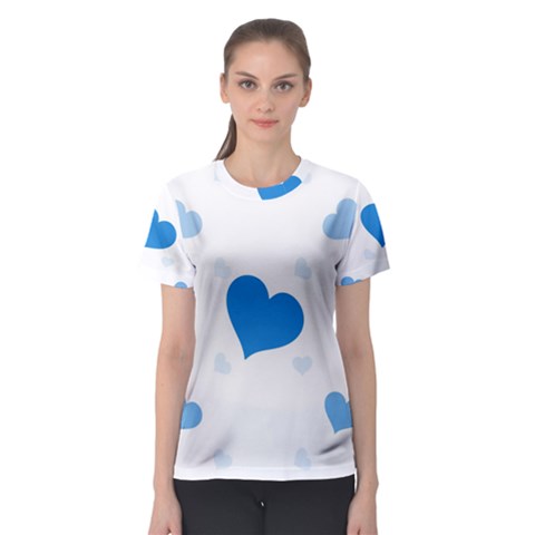 Blue Hearts Women s Sport Mesh Tee by TRENDYcouture