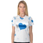 Blue Hearts Women s V-Neck Sport Mesh Tee