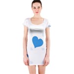 Blue Hearts Short Sleeve Bodycon Dress