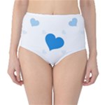 Blue Hearts High-Waist Bikini Bottoms