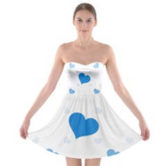 Blue Hearts Strapless Dresses