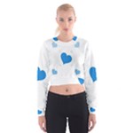 Blue Hearts Women s Cropped Sweatshirt