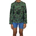 Green Camo Hearts Kid s Long Sleeve Swimwear View1