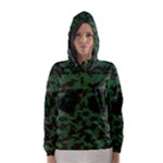 Green Camo Hearts Hooded Wind Breaker (Women)