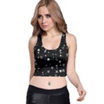 Black and White Hearts Racer Back Crop Top