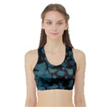 Turquoise Hearts Women s Sports Bra with Border
