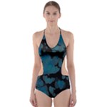 Turquoise Hearts Cut-Out One Piece Swimsuit