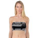 Black and Gray Abstract Hearts Bandeau Top