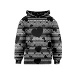 Black and Gray Abstract Hearts Kids  Pullover Hoodie