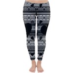 Black and Gray Abstract Hearts Winter Leggings 