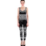 Black and Gray Abstract Hearts OnePiece Catsuit