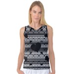 Black and Gray Abstract Hearts Women s Basketball Tank Top