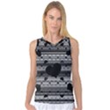 Black and Gray Abstract Hearts Women s Basketball Tank Top View1