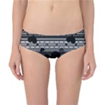 Black and Gray Abstract Hearts Classic Bikini Bottoms