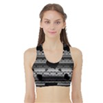 Black and Gray Abstract Hearts Women s Sports Bra with Border