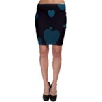 Teal Hearts Bodycon Skirt