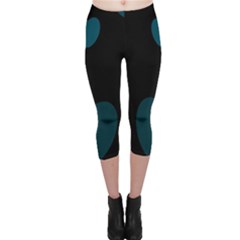 Teal Hearts Capri Leggings 