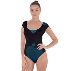 Teal Hearts Short Sleeve Leotard (ladies)