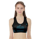Teal Hearts Women s Sports Bra with Border