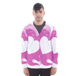 Hot Pink Love Hooded Wind Breaker (Men)