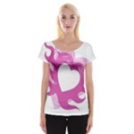 Hot Pink Love Women s Cap Sleeve Top