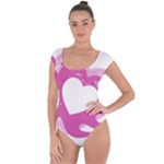 Hot Pink Love Short Sleeve Leotard (Ladies)