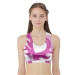 Hot Pink Love Women s Sports Bra with Border