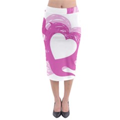 Hot Pink Love Midi Pencil Skirt by TRENDYcouture