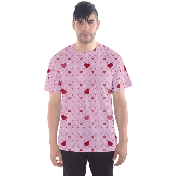 Heart Squares Men s Sport Mesh Tee