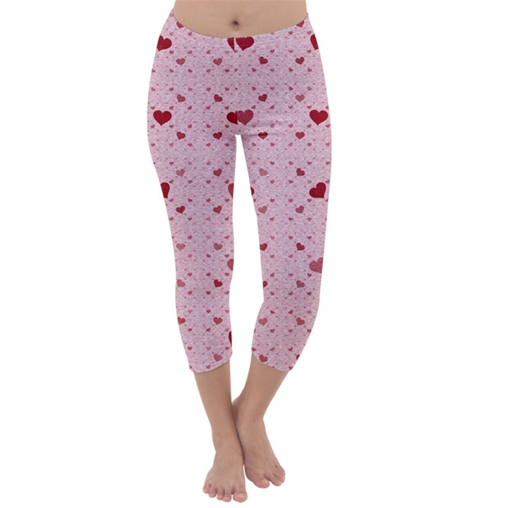 Heart Squares Capri Winter Leggings 