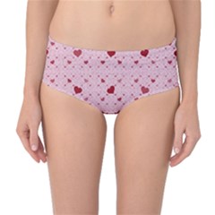 Heart Squares Mid-waist Bikini Bottoms by TRENDYcouture