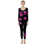 Pink Hearts Long Sleeve Catsuit