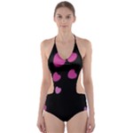 Pink Hearts Cut-Out One Piece Swimsuit