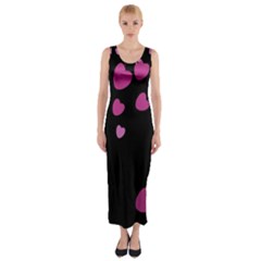 Pink Hearts Fitted Maxi Dress by TRENDYcouture