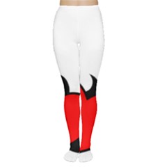 Black And Red Flaming Heart Women s Tights by TRENDYcouture