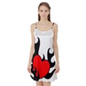 Black And Red Flaming Heart Satin Night Slip View1