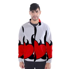 Black And Red Flaming Heart Wind Breaker (men) by TRENDYcouture