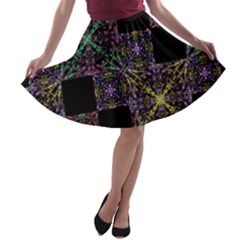 Ornate Boho Patchwork A-line Skater Skirt by dflcprintsclothing