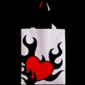 Black And Red Flaming Heart Zipper Classic Tote Bag View2