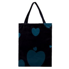 Teal Hearts Classic Tote Bag by TRENDYcouture
