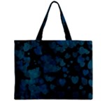 Turquoise Hearts Zipper Mini Tote Bag
