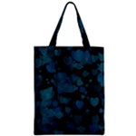 Turquoise Hearts Zipper Classic Tote Bag