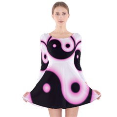 Yin Yang Glow Long Sleeve Velvet Skater Dress by TRENDYcouture