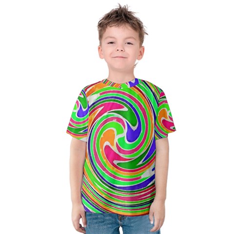 Colorful Whirlpool Watercolors                                                Kid s Cotton Tee by LalyLauraFLM