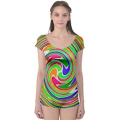 Colorful Whirlpool Watercolors                                                Boyleg Leotard (ladies) by LalyLauraFLM