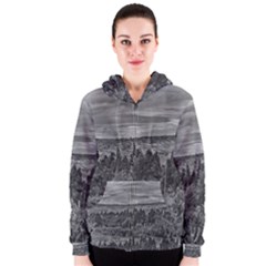 Black And White Landscape Scene Women s Zipper Hoodie by dflcprintsclothing