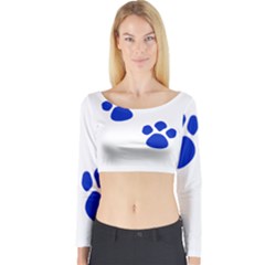 Blue Paws Long Sleeve Crop Top by TRENDYcouture