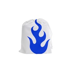 Blue Flames Drawstring Pouches (small) 