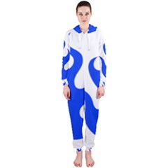 Blue Flames Hooded Jumpsuit (ladies)  by TRENDYcouture