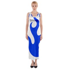 Blue Flames Fitted Maxi Dress by TRENDYcouture